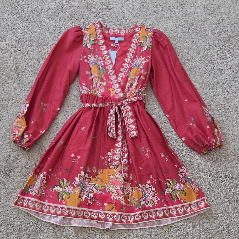 ANTONIO MELANI Floral Red Mini Dress